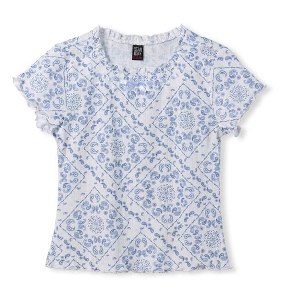 Photo of Little Girls Square Neck Lace Trim Top