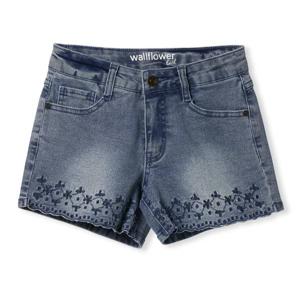 Photo of Girls Eyelet Denim Shorts