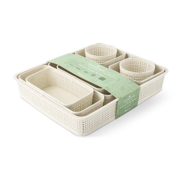 Photo of 9-Piece Wheat Straw Baskets - Vanilla