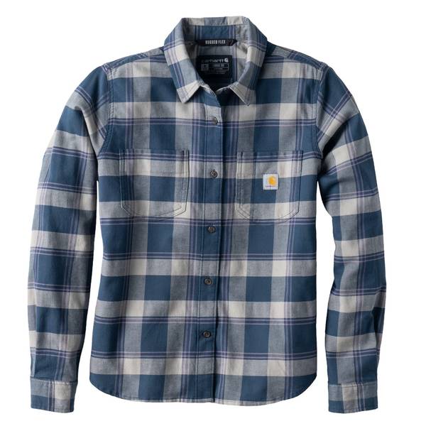 Carhartt Women's Hamilton Relaxed Ls Plaid Shirt | Deep Smoke Blue | L