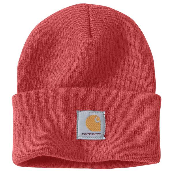 Carhartt Men's Iconic A18 Watch Cap Beanie | Deep Fire Coral