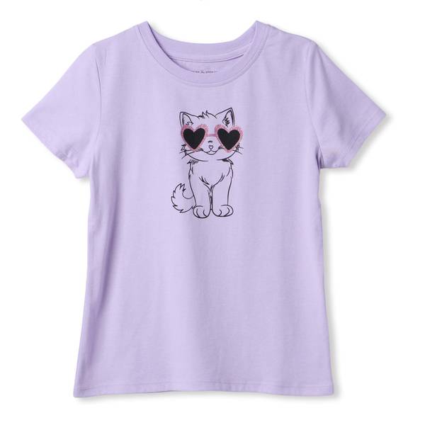 Photo of Girl's Cat Sunglasses Graphic Tee
