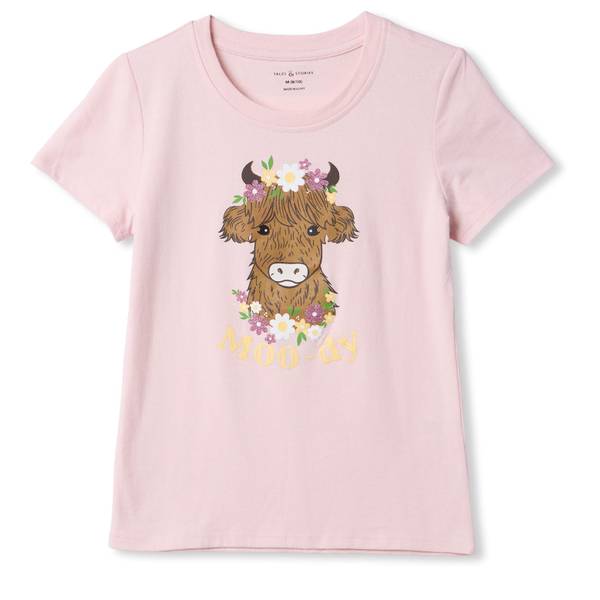 Photo of Girl's Highland Cow Graphic Tee