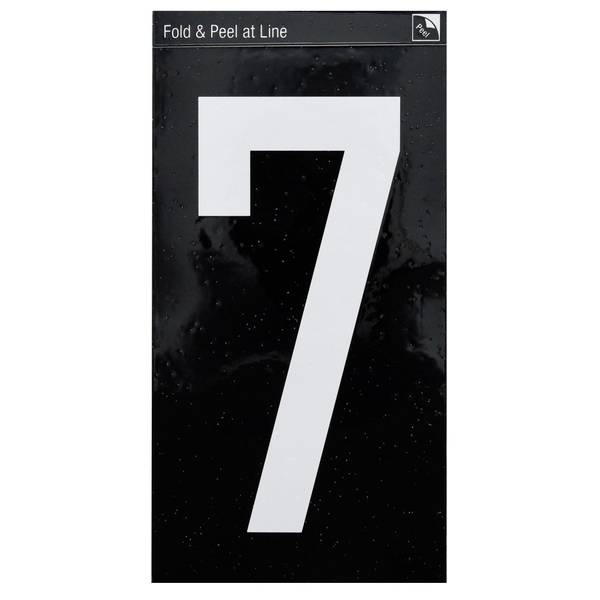 Photo of 4" Self-Adhesive Black and White Curbside Number #7
