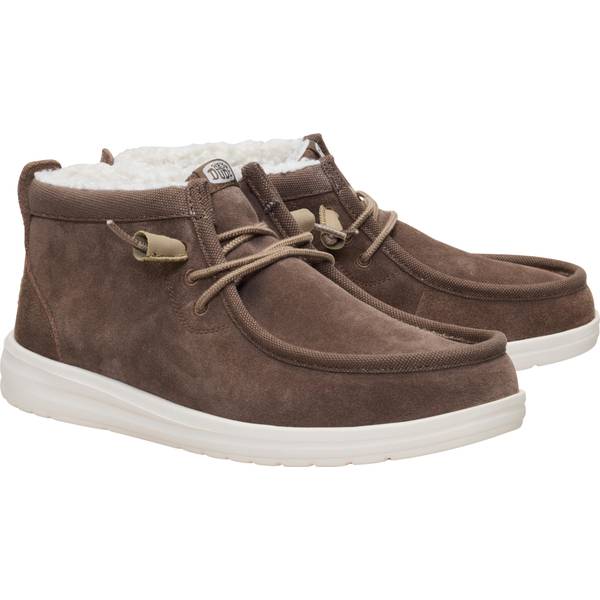 【美品】DIGAWEL 17AW SUEDE SHOES Hey Dude Men's Wally Mid Gripr Warmth Suede Brn, Chocolate Chip