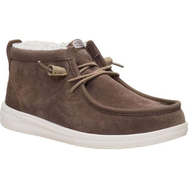 Hey Dude Men's Wally Mid Gripr Warmth Suede Shoes, Chocolate Chip