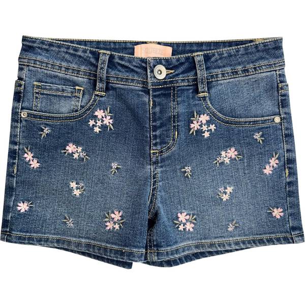 Photo of Girl's Floral Embroidery Denim Short