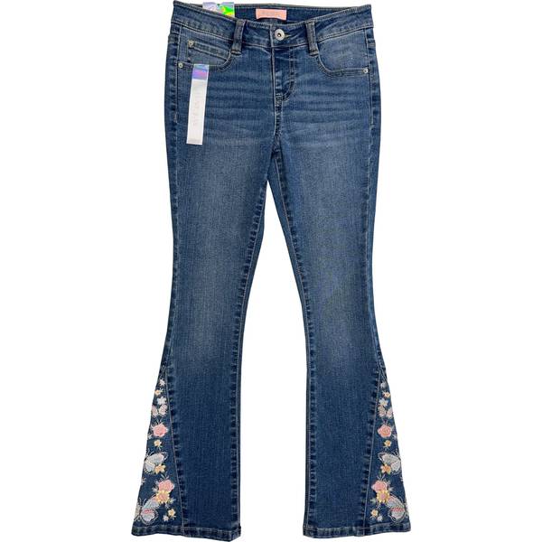 Photo of Girl's Butterfly/Floral Embroidery Flare Jean
