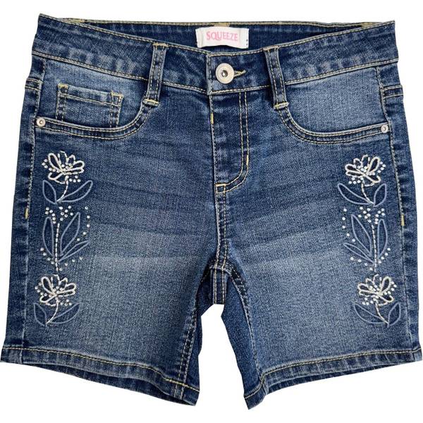 Photo of Girl's Floral Embroidery Midi Short