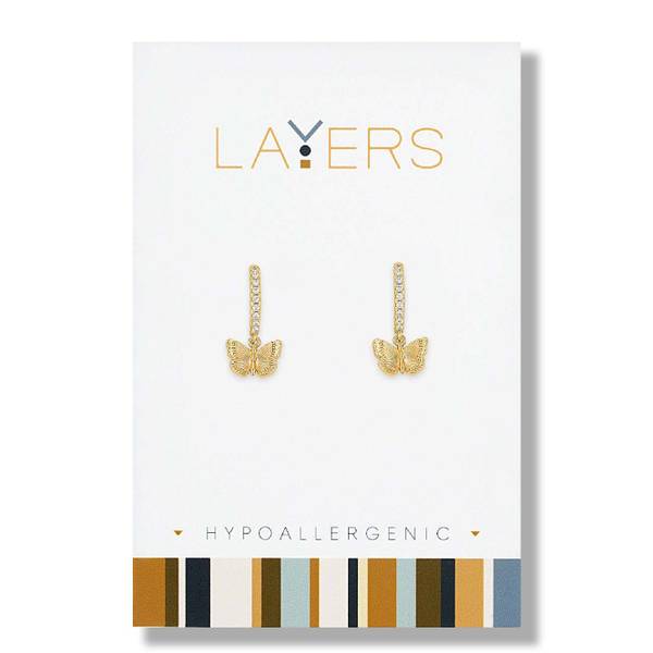 Photo of Butterfly CZ Huggie Earrings