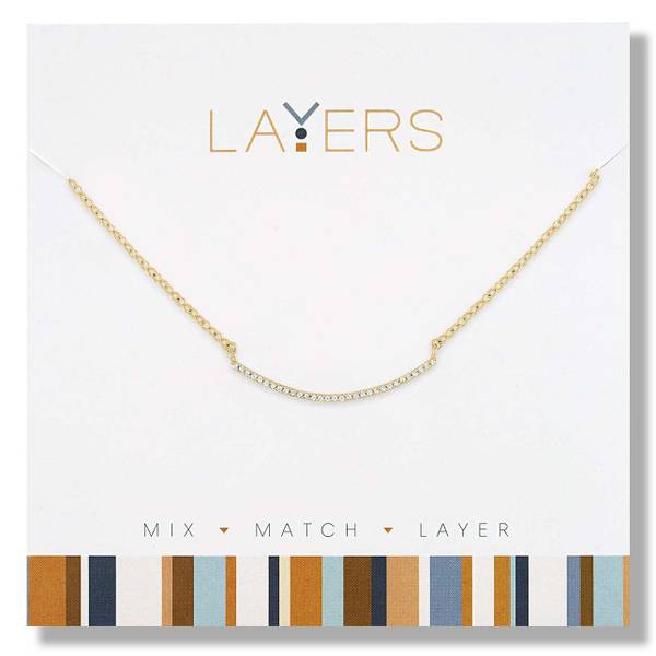 Photo of CZ Curved Bar Necklace