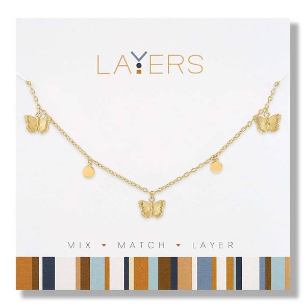 Photo of Gold Multi Petite Butterflies Necklace
