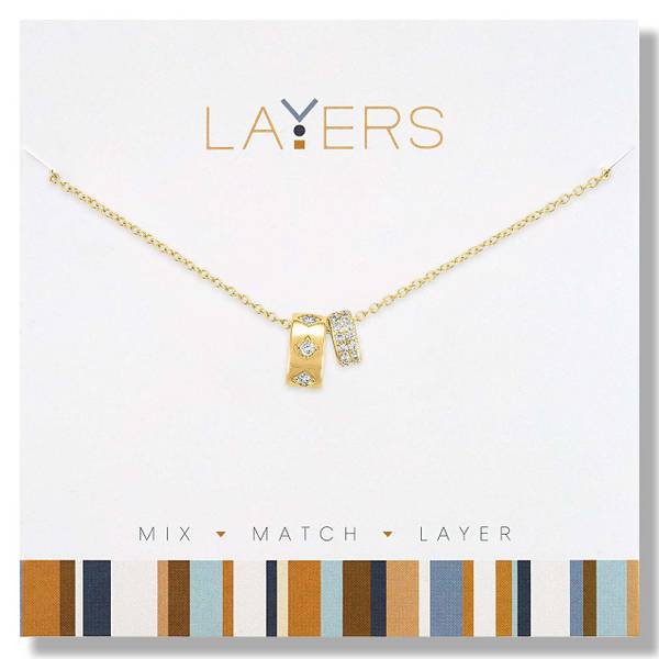 Photo of Duo CZ Wheel Charm Necklace