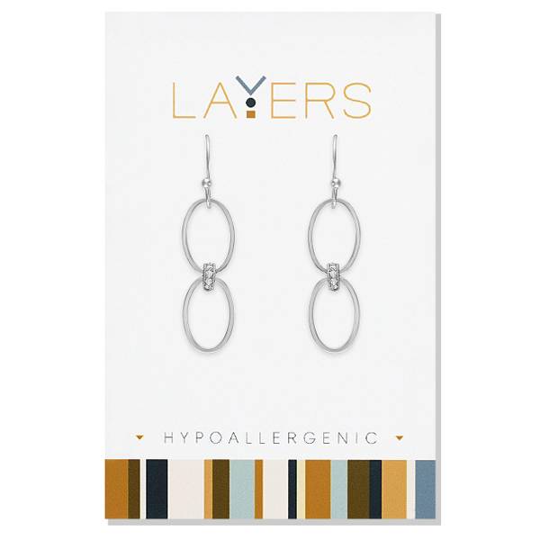 Photo of Double Loop CZ Dangle Earring