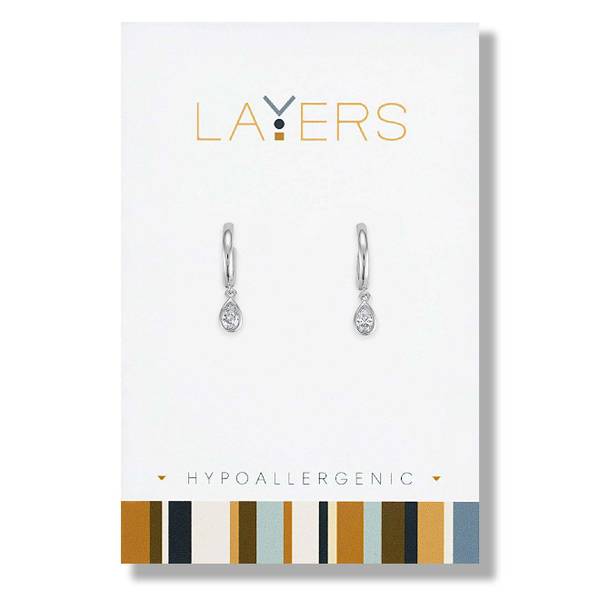 Photo of Teardrop CZ Huggie Earring