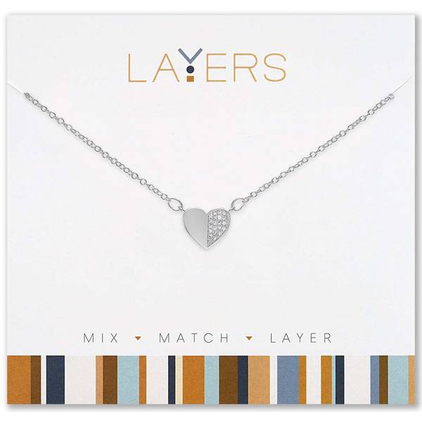 Photo of Half CZ Heart Necklace