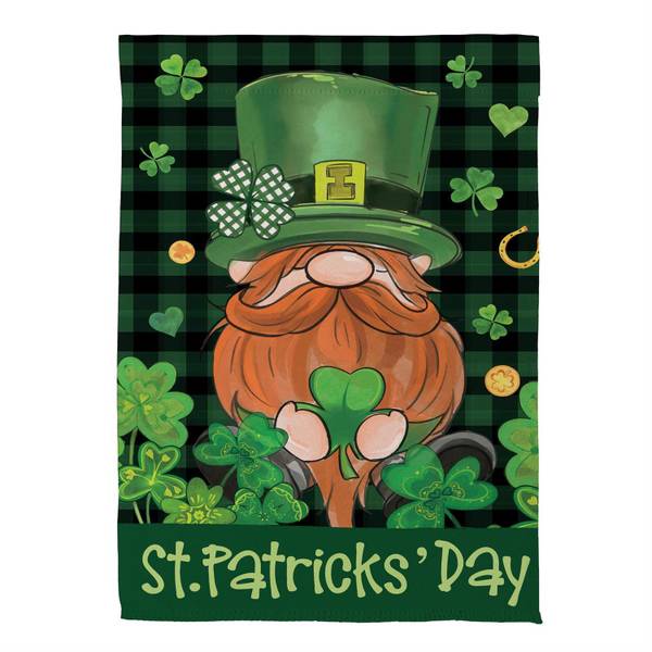 Photo of St. Patrick's Day Leprechaun Suede Garden Flag