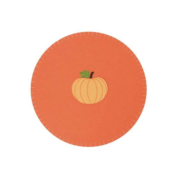 C&F Enterprises Harvest Pumpkin Felt Round Placemat