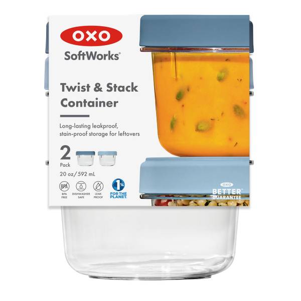 Photo of 2-Pack 20 oz SoftWorks Twist & Stack Container