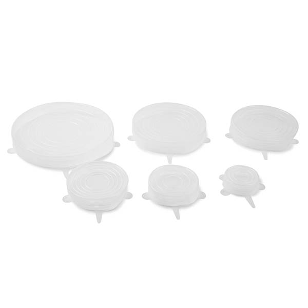 Rustic Pantry 6-Piece Reusable Round Silicone Stretch Lids