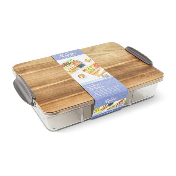 Photo of 9 Section Snack Box with Acacia Serving Board