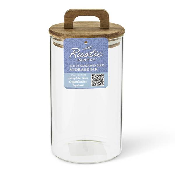 Photo of 33.8 oz Glass Canister with Acacia Lid - Natural