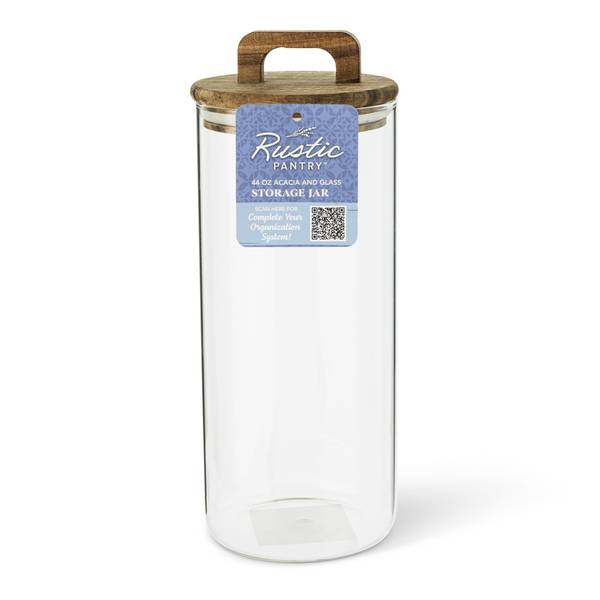 Photo of 44oz Acacia and Glass Storage Jar