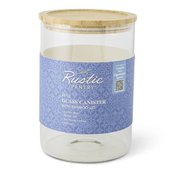 Photo of 82 oz Glass Canister with Bamboo Lid