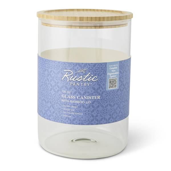 Photo of 126 oz Glass Canister with Bamboo Lid