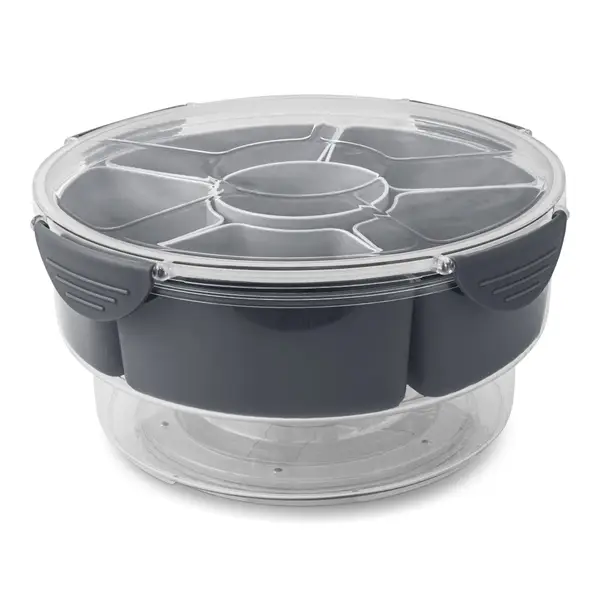 Rustic Pantry 6 Section Snackle Lazy Susan with Ice Compartment