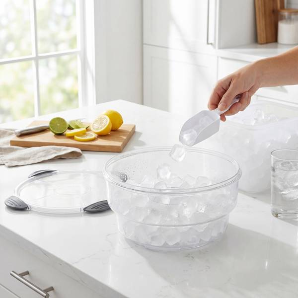 Rustic Pantry 6 Section Snackle Lazy Susan with Ice Compartment