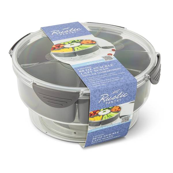 Photo of 6 Section 88oz Snackle Lazy Susan with Ice Compartment