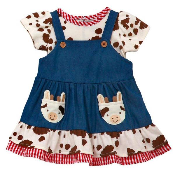 Photo of Infant Girl's Western Ranch Jumper Dress Set