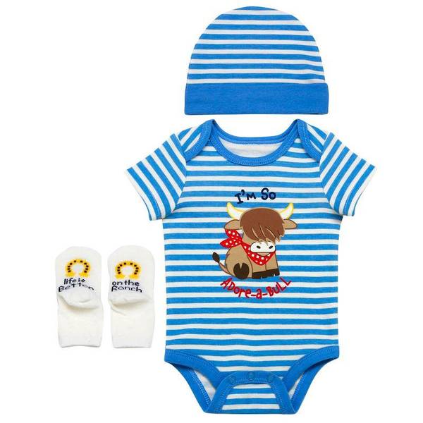 Photo of Infant Boys "ADORE-A-BULL" Bodysuit Set
