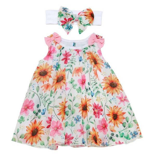 Photo of Infant Girl's Sunflower Chiffon A-line Dress Set