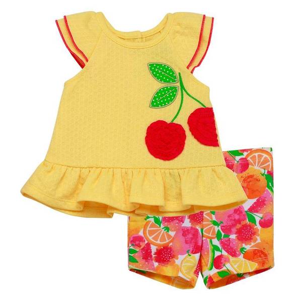 Photo of Infant Girl's Cherries/Fruit Print Short Set