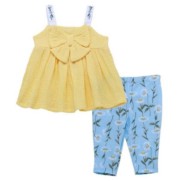 Photo of IG 2p Bow Top/Legging Set Yel/Blue