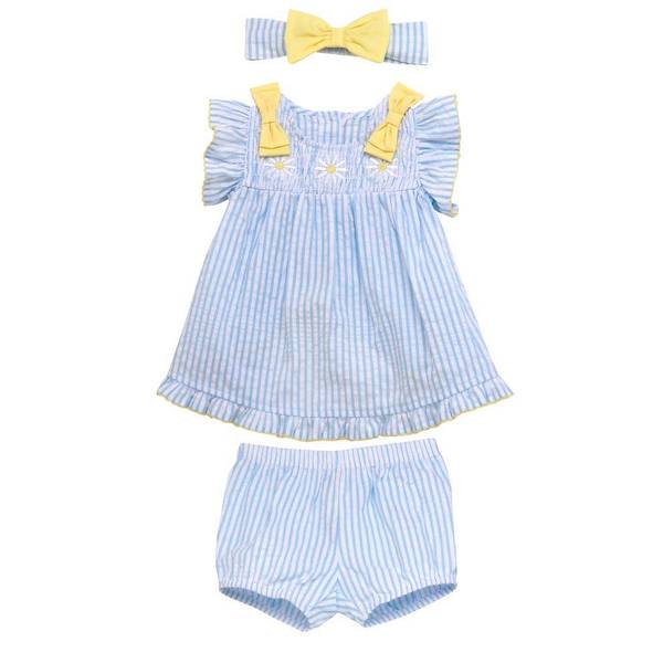 Photo of IG 2p Seersucker Top/Short Set Blue