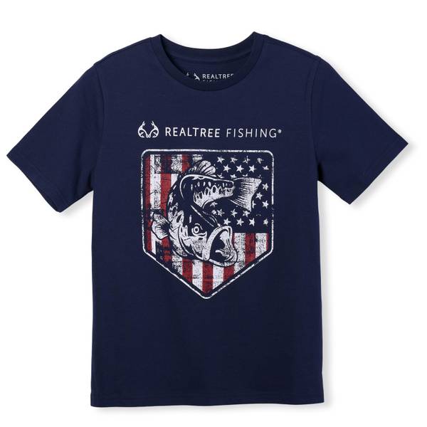 Photo of Boy's American Flag Fishing Tee