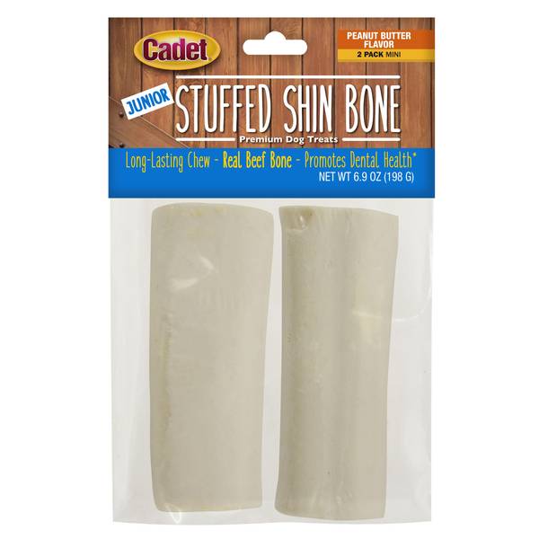 Photo of 2-Count Mini Peanut Butter Junior Stuffed Shin Bones Dog Treat