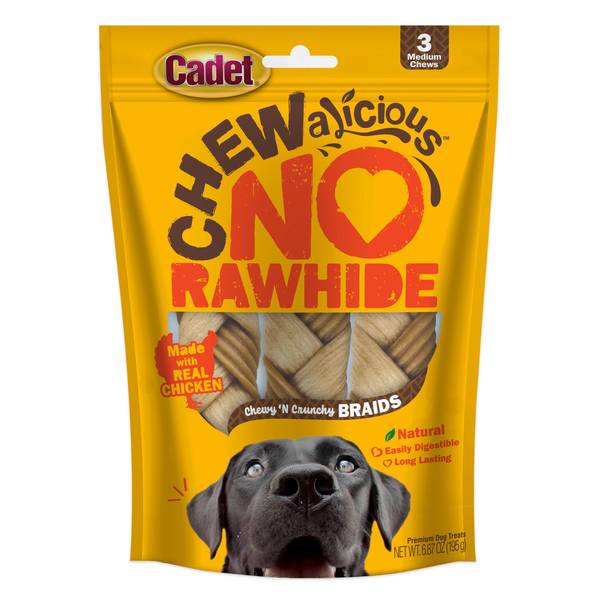 Photo of 3-Count Chewalicious Chewy 'N Crunchy Rawhide-Free Natural Braids Chicken Dog Chews