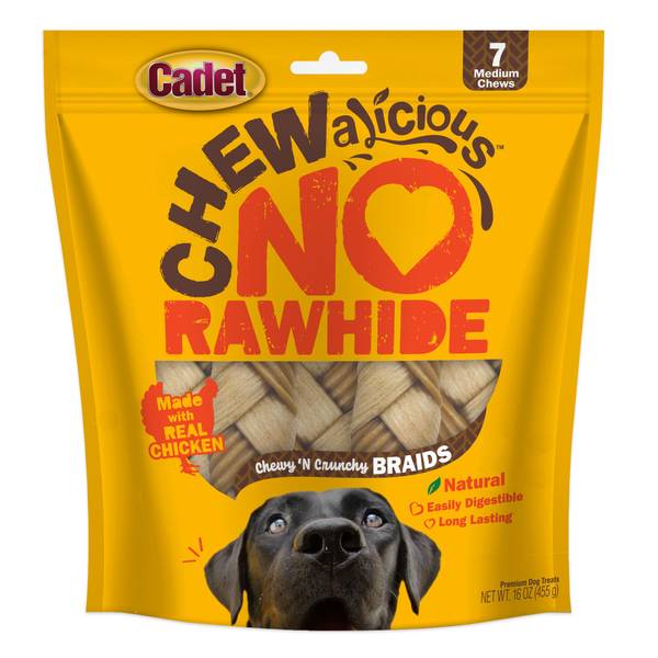 Photo of 7-Count Chewalicious Chewy 'N Crunchy Rawhide-Free Natural Braids Chicken Dog Treats
