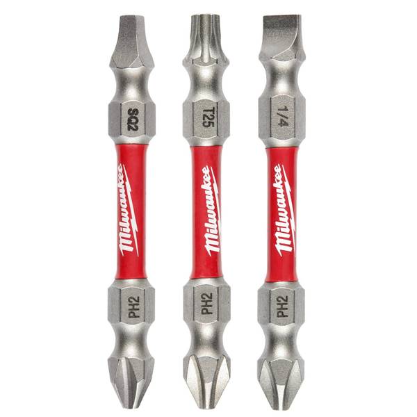 Photo of 3-Piece SHOCKWAVE Impact Duty PH2/SQ2/T25 Double Ended Bits