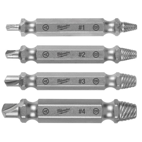 Photo of 4-Piece M2 Steel Screw Extractor Set