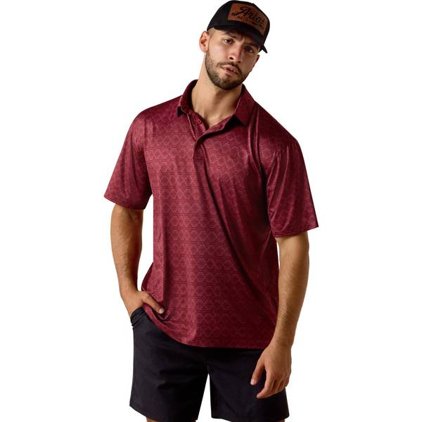Photo of Men's All Over Print Heathered Classic Fit Polo