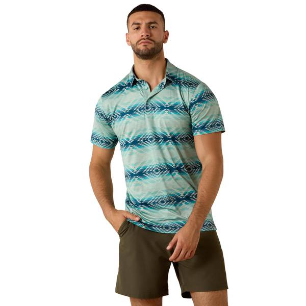 Photo of Men's All Over Print Heathered Classic Fit Polo