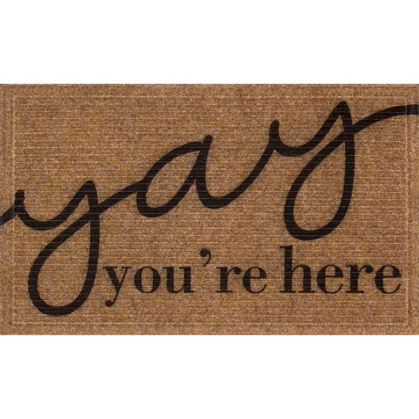 Photo of 18" x 30" Apache Mills Yay You're Here Faux Coir Doormat