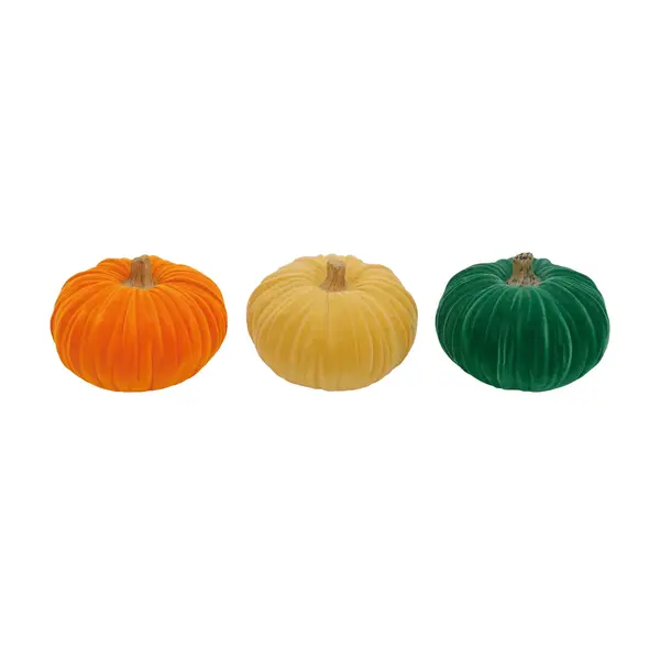 Transpac Imports Inc. Resin Flocked Pumpkins, Assorted - TH02892
