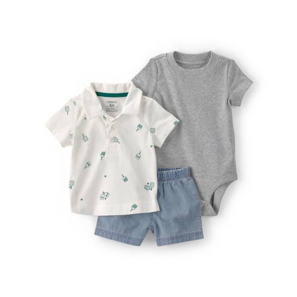 Photo of Infant Boy's 3-Piece Pickleball Short-Sleeve Top, Bodysuit and Short Set