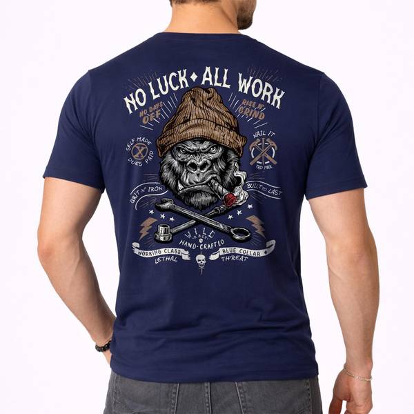 Photo of Men's No Luck All Work Gorilla T-Shirt
